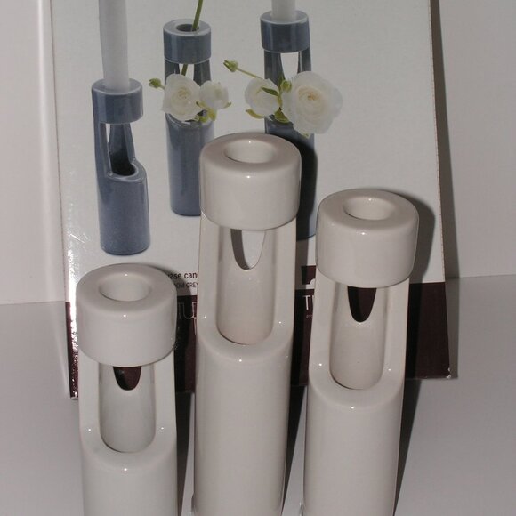 Mikasa Truck Bloom Set of 3 Vases Gray Ceramic - Picture 6 of 16